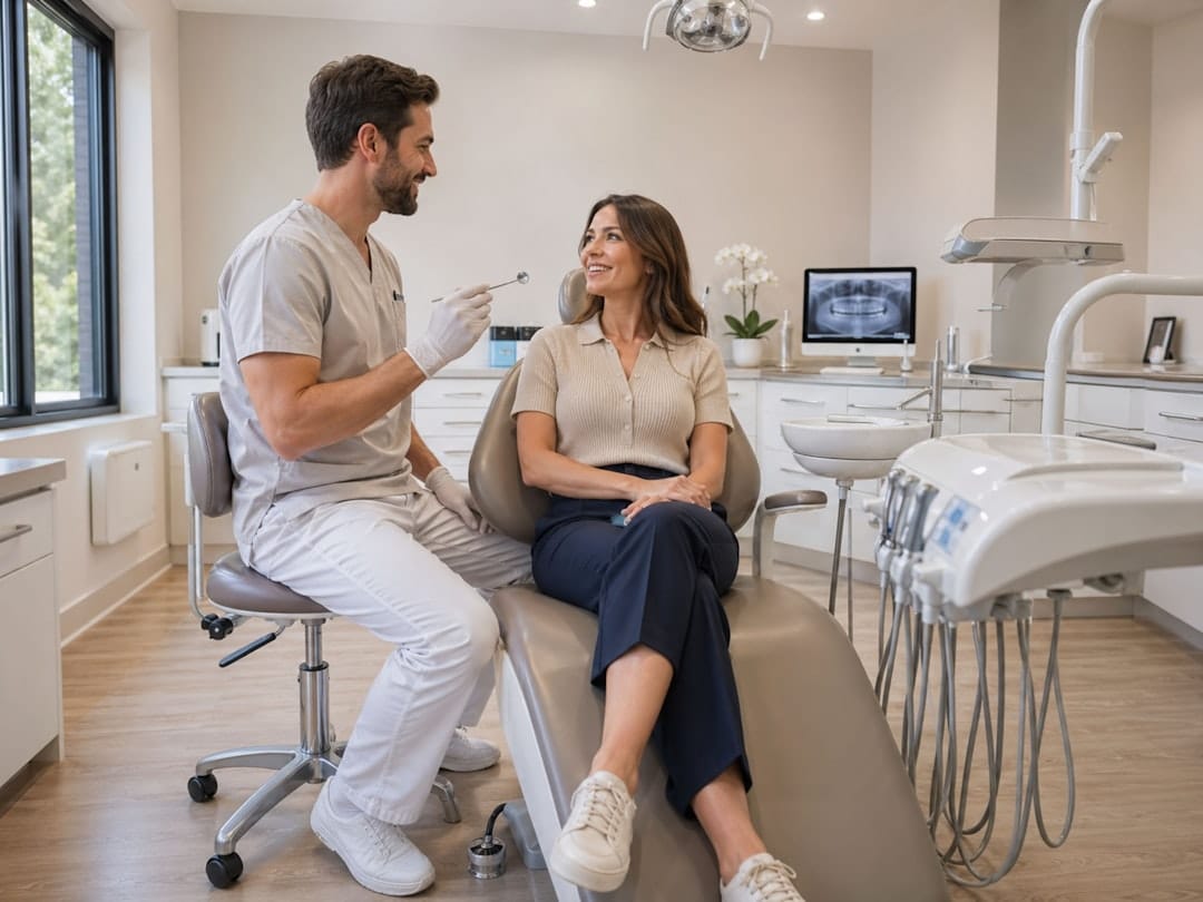 Patient receiving a dental consultation for emergency dental care in Pittston PA